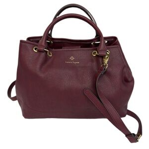 Nanette Lepore Burgundy Pebbled Vegan Leather Satchel Crossbody NWOT